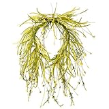 Artificial Willow Leaf Wreath. Yellow Flower Accents. 24 Long, Indoor Use.