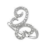 14K White Gold Freeform Butterfly Diamond Ring - 0.20 Ct.