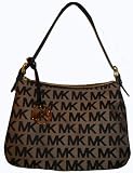 Women's Michael Kors Purse Handbag Top Zip Shoulder Beige/Black/Black