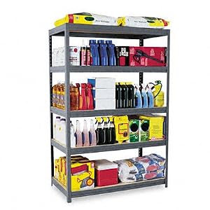 Edsal Industrial Steel Shelving, 5 Shelves, 48w x 24d x 72h, Gray by 
