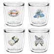 Garden Set (Assorted) 12 oz Double-Old-Fashioned Insulated Beverage Tumblers Set, Clear (4 designs)