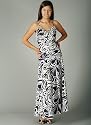 Swirl Print Tie-Back Formal for Bridesmaid Formal Prom