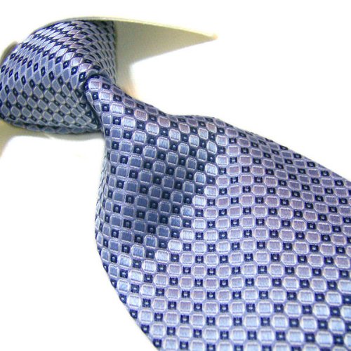 Towergem XL 100% Silk Blue Woven Tie For men Necktie Extra Long