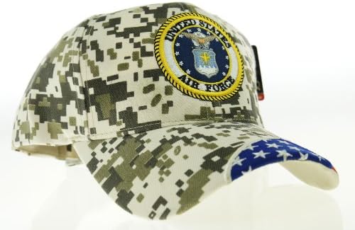 Us Air Force Baseball Hat Cap Adjustable Camo with US Flag on the front New One Size Fits All