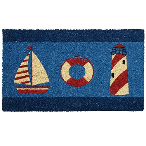 RubberCal "It's Summer!" Beach Nautical Mats, 18 x 30Inch Home Garden Lawn Garden