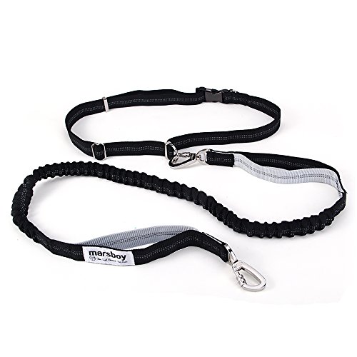 marsboy Running Dog Leash for Large Dogs Dog Leash Hands Free Bungee with Pouch Extension Waist Dog Leash