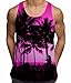 Men's Graphic Tank Top Palm Tree Beach Party Sleeveless Tee Shirt