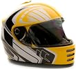 Youth Full Face Motorcycle Gokart Helmet Yellow (Small)