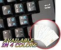 NORWEGIAN KEYBOARD STICKERS WITH BLUE LETTERING ON TRANSPARENT BACKGROUND