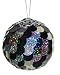 3" Black & Silver Glittered Sequined Ball Christmas Ornament