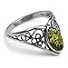Sterling Silver Green Amber Classic Marquise Ring