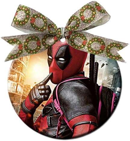 Loganbost Custom Marvel Deadpool Movie Unique Fashion Round Porcelain Ornament Christmas Gift Holiday Decorative Gift