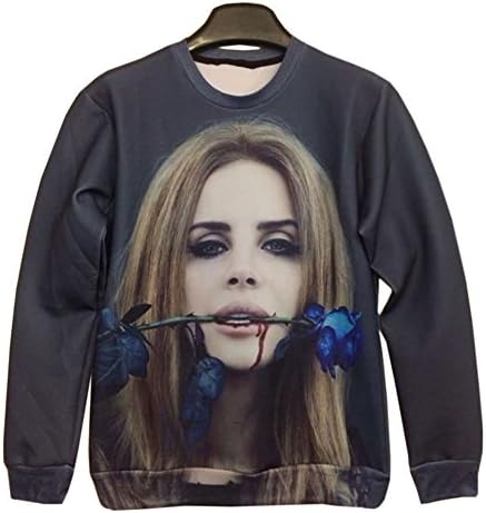 Takra Gold Women Sweater Blue rose Lana Del Rey Hoodies Pullovers 3D Sweatshirts (S)