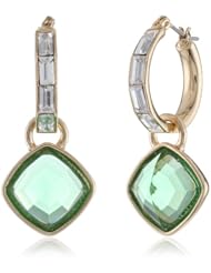 Anne Klein Gold-Tone Mini Drop Hoop Earrings