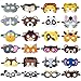 TEEHOME Animal Felt Masks Party Favors (24 Packs) for Kid - Safari Party Supplies with 24 Different Types - Great Idea for Petting Zoo | Farmhouse | Jungle Safari Theme Birthday Party