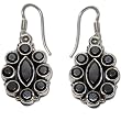 Present Idea Girls Silver Onyx Gemstone Earrings 1.5 inches (erg112)