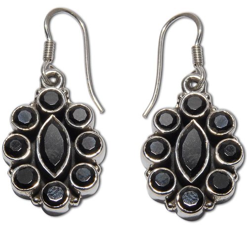 Present Idea Girls Silver Onyx Gemstone Earrings 1.5 inches (erg112) Present Idea Girls Silver Onyx Gemstone Earrings 1.5 inches (erg112)