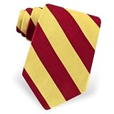 Men's Silk Neck Tie by Peter Hayer in Burgundy and Gold Stripe