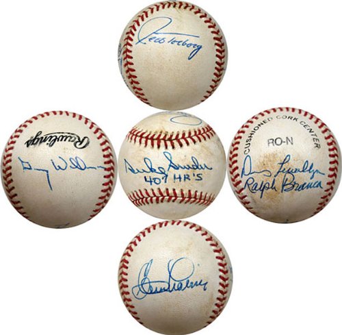 Brooklyn Dodgers Autographed / Signed Baseball (6 Signatures)