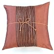 Stunning Handmade Cushion Cover / Pillow Sham With Silky Brown Fusion Filigree Detail
