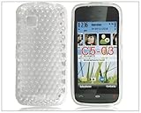 Rhombus TPU Silicone Case Cover for Nokia C5-03 Clear