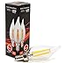 Brite Innovations Energy Saving 4-Watt LED Filament Candelabra Light Bulb - Dimmable - Soft White 2700K - Flame Tip - Exact Equivalent to Standard 40W Incandescent Chandelier Bulb