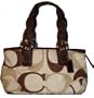 AUTHENTIC AND NEW COACH TONAL CHOCOLATE SIGNATURE ZIP SATCHEL 12195