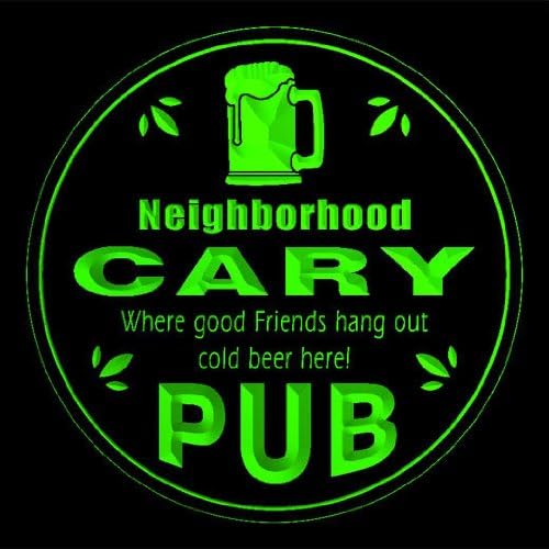 4x ccpg2233-g CARY Neighborhood Pub Bar Beer 3D Drink Coasters