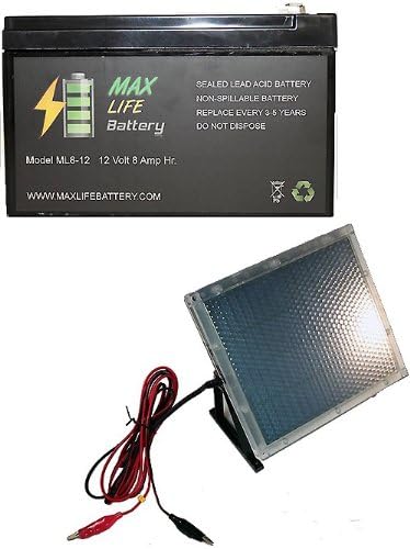 12V 8AH Replacement for SeaDoo Seascooter Dolphin Battery ZS2B ZS4B with 12V Solar Panel Charger
