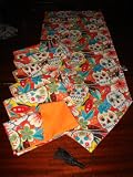 Day of the Dead Sugar Skulls Print Table Runner and Napkins Set