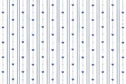Dollhouse Wallpaper Navy & White Bearly Hearts By K&W
