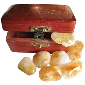 WISH BOX TREASURE CHEST with CITRINE Crystals