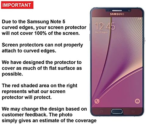 Halo Screen Protector Film InvisibHalo Screen Protector Film High Definition (HD) Clear (Invisible) for Samsung Galaxy Note 5 (3 Pack) - Lifetime Replacement Warranty