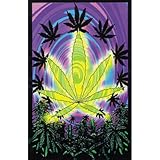Bud Sublime Pot Leaf Flocked Blacklight Poster Print