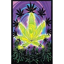 Bud Sublime Pot Leaf Flocked Blacklight Poster Print - 24x36