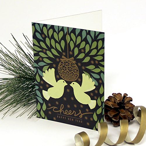 Christmas Cards (Holiday Cards, Greeting Cards), Cheers with Gold Edge - 10 Cards & Envelopes