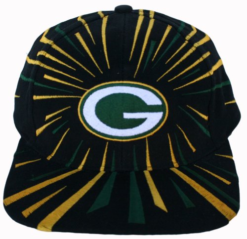 Green Bay Packers Burst Logo Snapback Adjustable Flatbill Hat