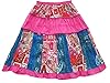 boho Skirts Crinkle Pink Cotton Patchwork Hippy Tiered Skirt
