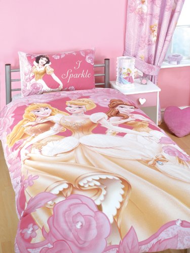 Childrens Toyshop  Kitchen & Housewares : CharacterWorld Disney Princess I Sparkle Single Duvet Set