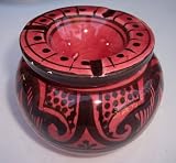 Moroccan Handmade Two-piece Ceramic Safi Red Medium Ashtray,by Treasures Of Morocco,free Shipping
