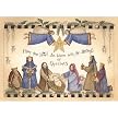 Folk Angels Over Manger Boxed Christmas Cards (Pk of 2)