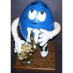 M&M's Blue Guy SAXOPHONE Candy Dispenser 10"
