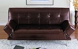 Handsome Dark Brown Leatherette Sofa Bed