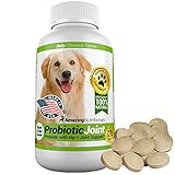 Amazing Probiotics for Dogs 100% Pure All-Natural - Easy, No Measuring, No Mess Probiotic Plus Joint Protection - Diarrhea, Gas, Hip Pain Relief - Tasty Unscented Food Grade Pet Supplement - 120 Tasty Chewable Tablets Your Dog Will Love