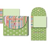 Polka Dot Stripes Punch Studio Purse Pocket 75-Page mini notepad