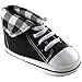 Luvable Friends Unisex Baby Crib Shoes, Black Hi Top, 6-12 Months
