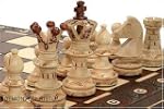 Schach-Set aus Holz, in Kassette, 54 cm