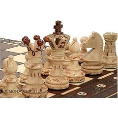 Schach-Set aus Holz, in Kassette, 54 cm