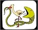 Decorated Mouse Pad with biting, eating, snake, bird
