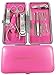 Hand-Sharpened,Surgical Steel Grade, Hot Pink 12in1 Manicure Set,Manicure Kit,Grooming Kit,Grooming set,Pedicure Set,Pedicure Kit,Manicure Tools,Nail Cleaning Set,Nail Cleaning Kit,Nail Cleaner Set